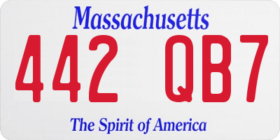 MA license plate 442QB7
