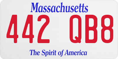 MA license plate 442QB8