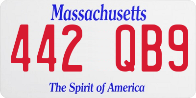 MA license plate 442QB9