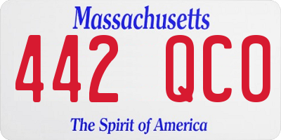 MA license plate 442QC0