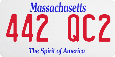 MA license plate 442QC2