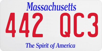 MA license plate 442QC3