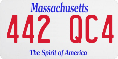 MA license plate 442QC4