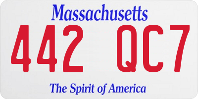 MA license plate 442QC7