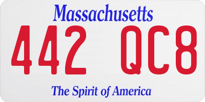 MA license plate 442QC8