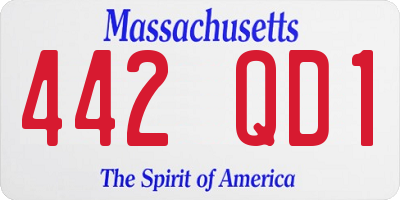 MA license plate 442QD1