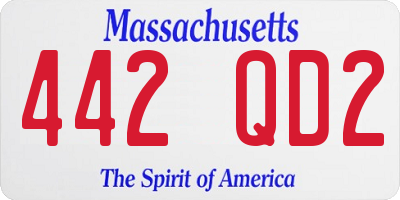 MA license plate 442QD2