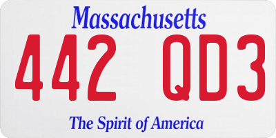 MA license plate 442QD3