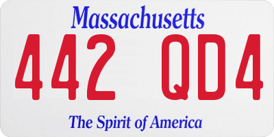 MA license plate 442QD4