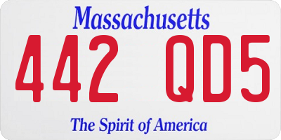 MA license plate 442QD5
