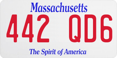 MA license plate 442QD6