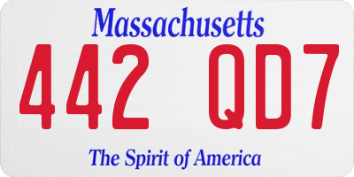 MA license plate 442QD7