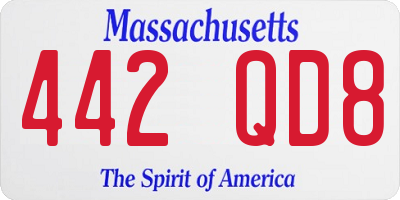 MA license plate 442QD8