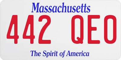 MA license plate 442QE0