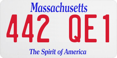 MA license plate 442QE1