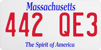 MA license plate 442QE3