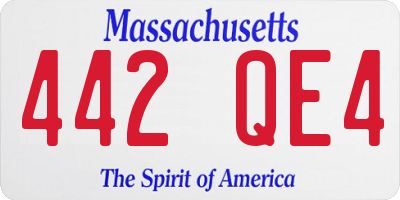 MA license plate 442QE4