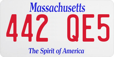 MA license plate 442QE5