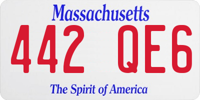 MA license plate 442QE6