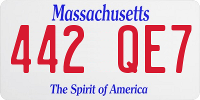 MA license plate 442QE7