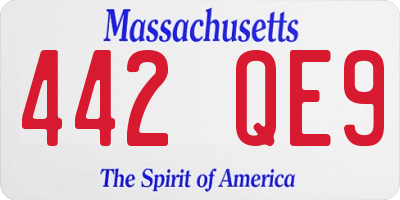 MA license plate 442QE9