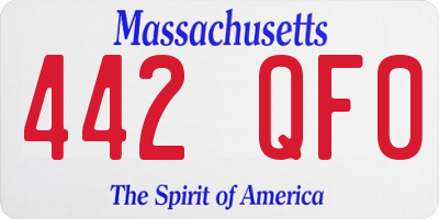 MA license plate 442QF0