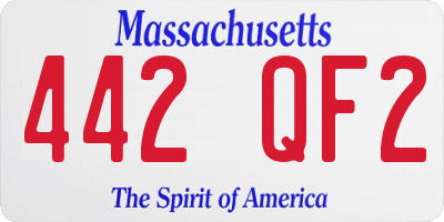 MA license plate 442QF2