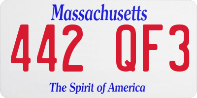 MA license plate 442QF3