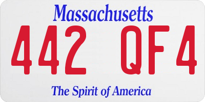 MA license plate 442QF4