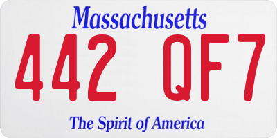 MA license plate 442QF7