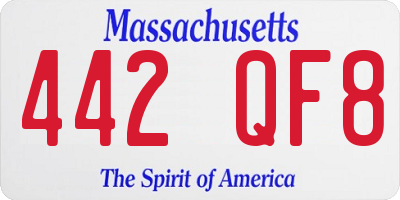 MA license plate 442QF8