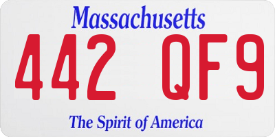 MA license plate 442QF9