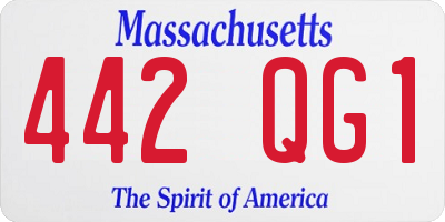 MA license plate 442QG1