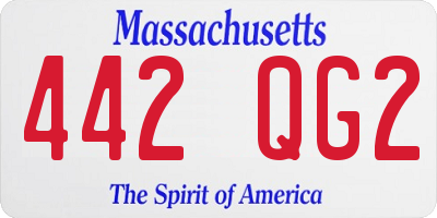 MA license plate 442QG2