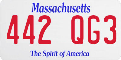 MA license plate 442QG3