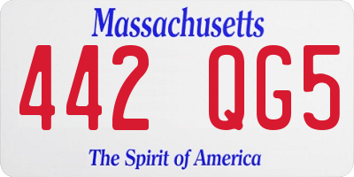 MA license plate 442QG5