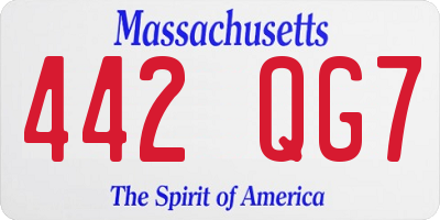 MA license plate 442QG7