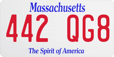 MA license plate 442QG8