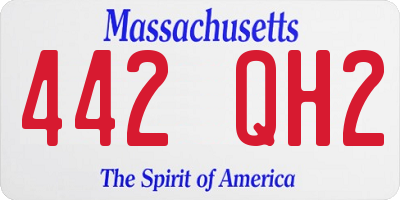 MA license plate 442QH2