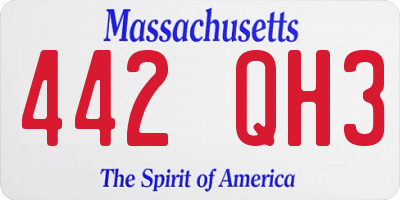 MA license plate 442QH3
