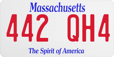 MA license plate 442QH4