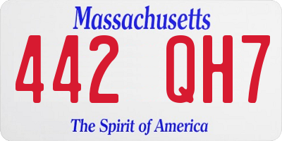 MA license plate 442QH7