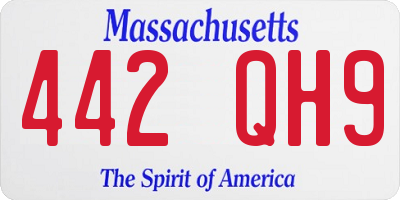 MA license plate 442QH9