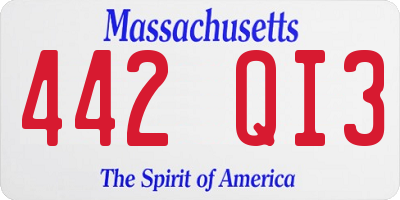 MA license plate 442QI3