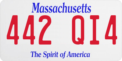 MA license plate 442QI4