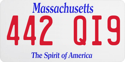 MA license plate 442QI9