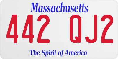 MA license plate 442QJ2