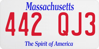 MA license plate 442QJ3