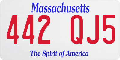MA license plate 442QJ5