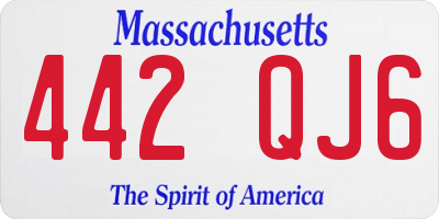 MA license plate 442QJ6